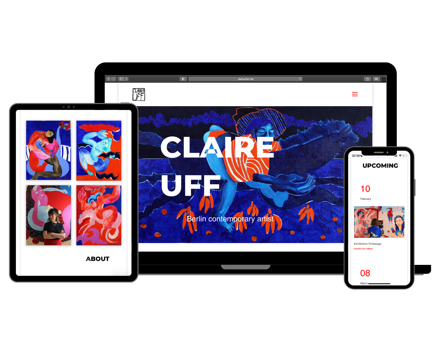 Claire Uff Künstlerin Webdesign